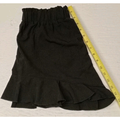 Shein (Petite Medium) Black Ruffle Hem Shorts