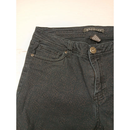 Baccini (10P) Women's Black Cheetah Printed Stretch Jeans