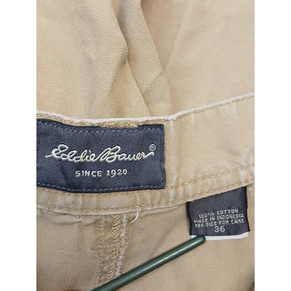 Eddie Bauer (36) Tan Cargo Style Khaki Dress Shorts