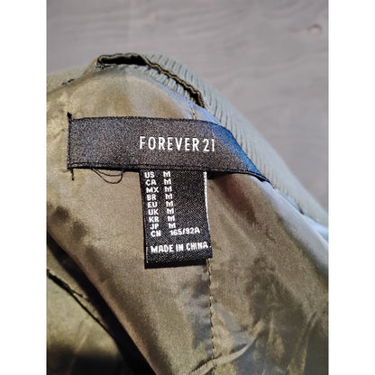 Forever 21 (Medium) Women's Green Bomber Jacket
