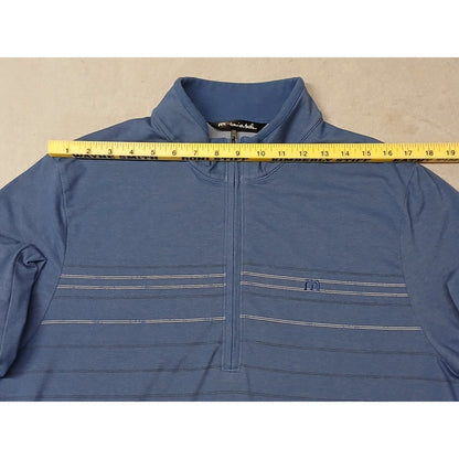 Travis Mathew (Medium) Blue Silk Stretch Zip Pullover