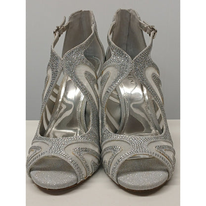 Gianni Bini (10M) Sharissah Silver Rhinestone Stiletto High Heels