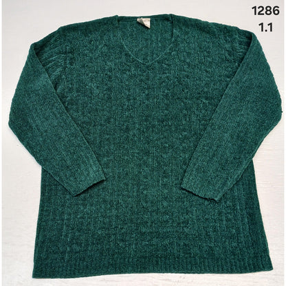 Partners (Medium) Vintage Green V-Neck Pullover Sweater