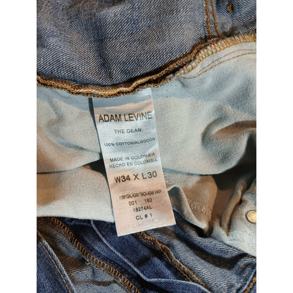 Adam Levine (34x30) Men's Relaxed Straight Blue Denim Jeans