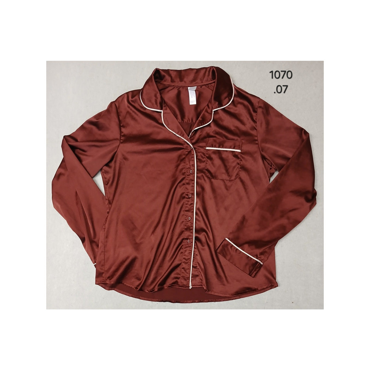 Stars Above (Small) Maroon Silk Notch Collar Button PJ's