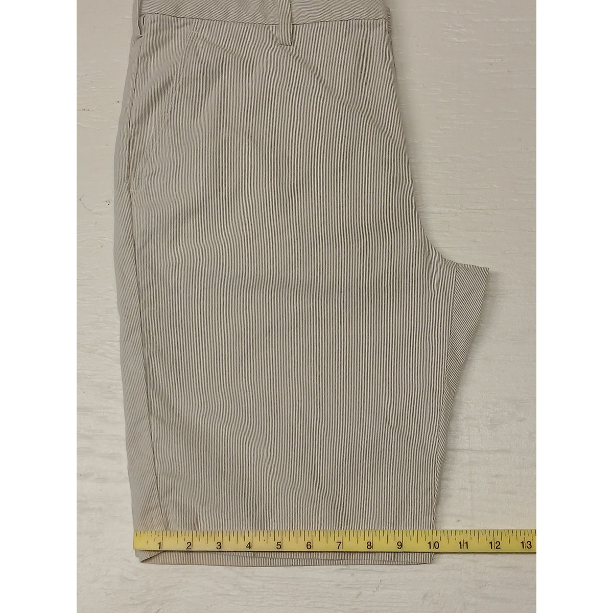 Express (36) Beige Slim Fit Pin Stripe Chino Dress Shorts