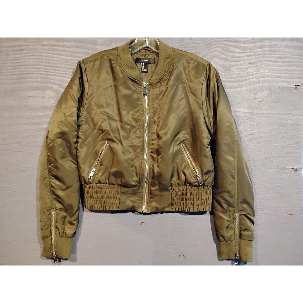 Forever 21 (Medium) Women's Green Bomber Jacket
