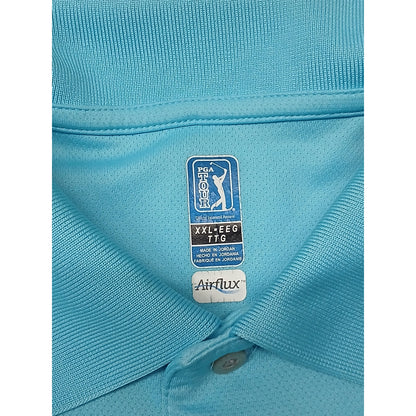 PGA Tour (2XL) Light Blue AirFlux Collar button Polo Shirt