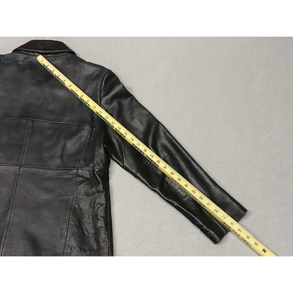 Merona (Medium) Women's Black Genuine Leather Zip Jacket