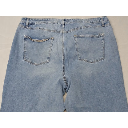 Sonoma (22W) High Rise Straight Cotton Blend Blue Denim Jeans