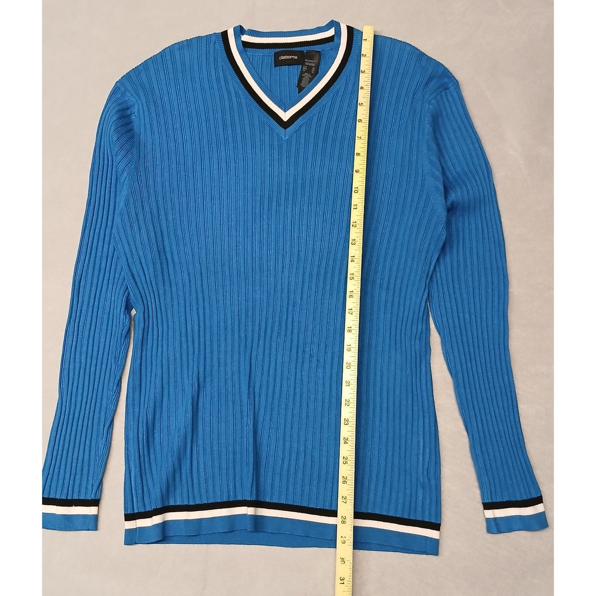 Claiborne Multicolor (XL) Stretch Long Sleeve V-Neck Sweater