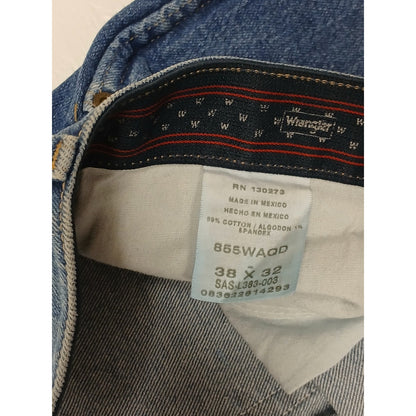 Wrangler (38x32) Men's Straight Blue Denim Jeans