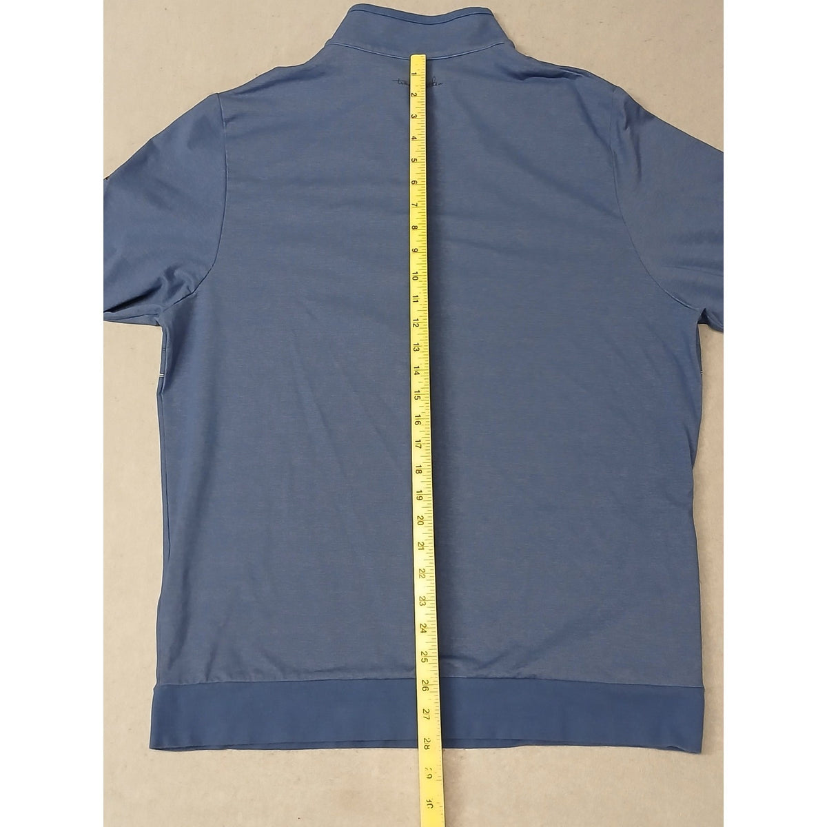 Travis Mathew (Medium) Blue Silk Stretch Zip Pullover