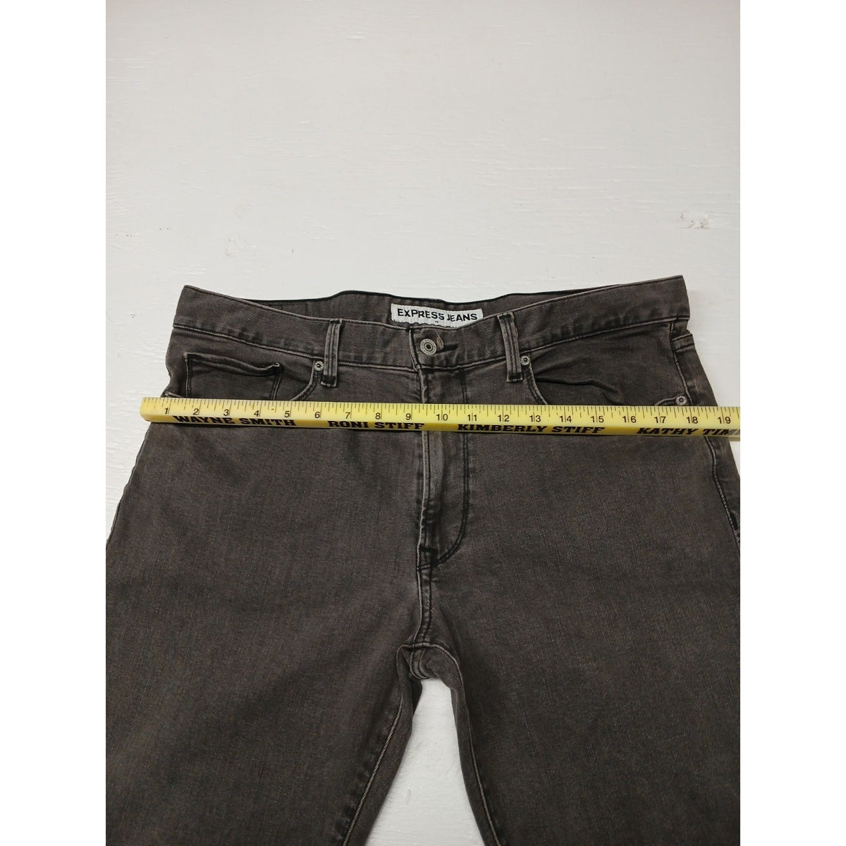 Express Jeans (36x32) Black Faded Rocco Slim Skinny Jeans