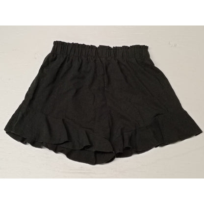 Shein (Petite Medium) Black Ruffle Hem Shorts