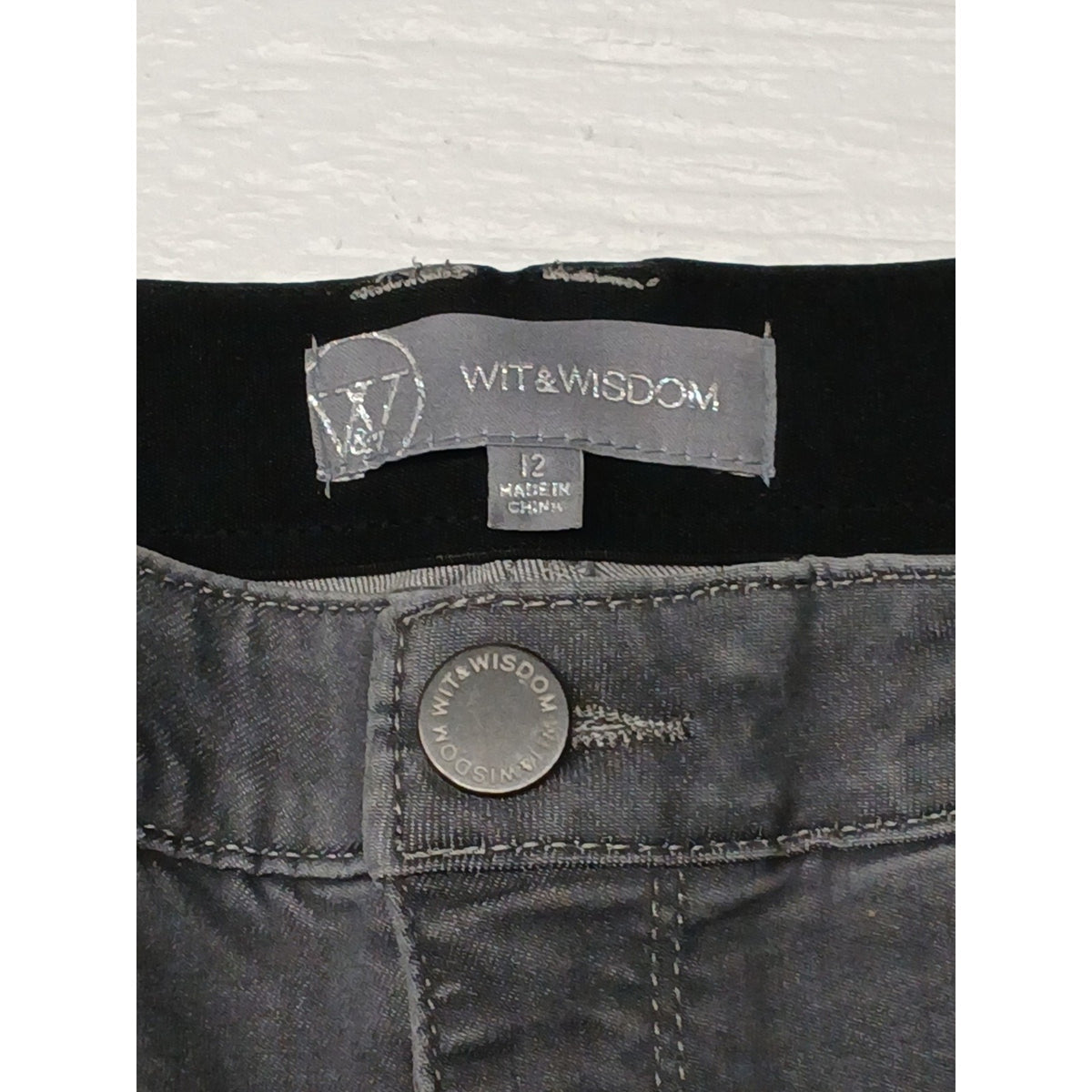 Wit & Wisdom (12) Womens Gray Relaxed Straight Fit Jeans