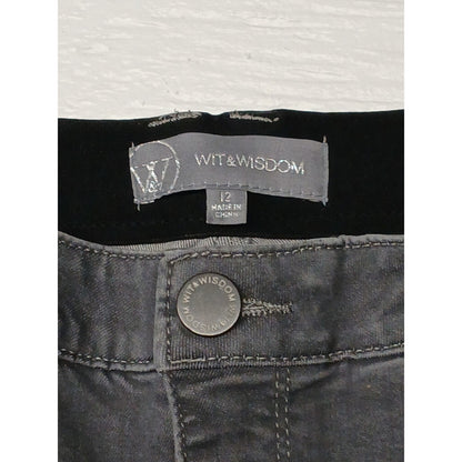 Wit & Wisdom (12) Womens Gray Relaxed Straight Fit Jeans