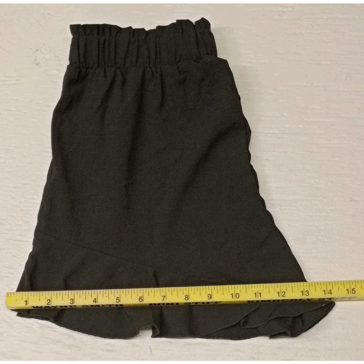 Shein (Petite Medium) Black Ruffle Hem Shorts