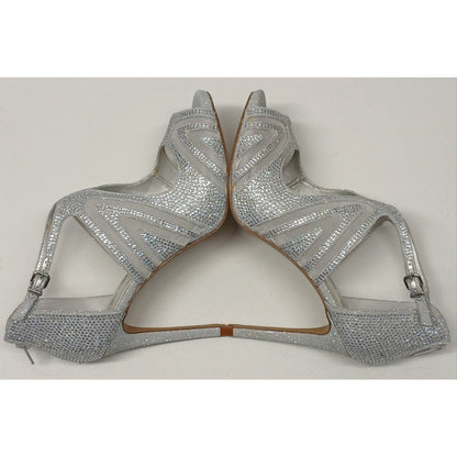 Gianni Bini (10M) Sharissah Silver Rhinestone Stiletto High Heels