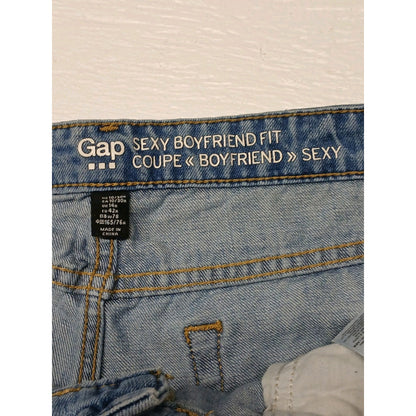 Gap Sexy Boyfriend (10) Relaxed Fit Ripped Blue Denim Jeans