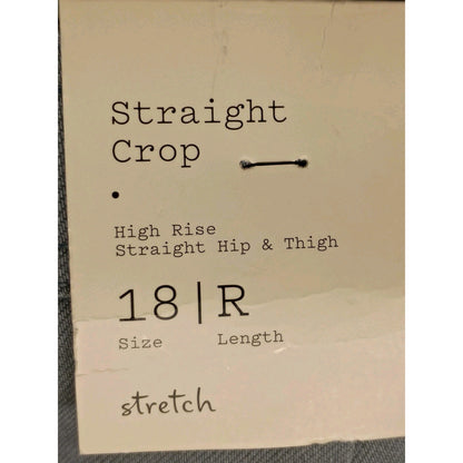 A New Day (18) Gray High Waist Stretch Straight Leg Pants
