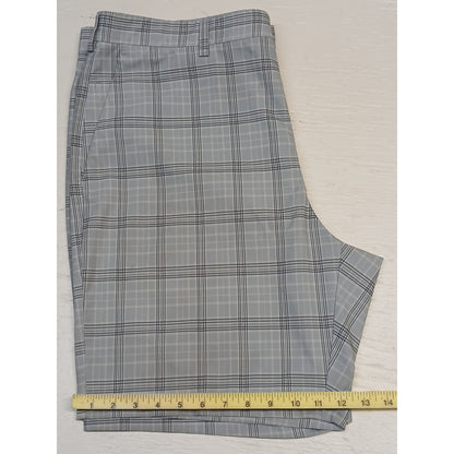 Perry Ellis (40) Gray Plaid Flat Front Dress Chino Shorts