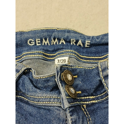 Gemma Rae (7/28) Women's Gem Skinny Straight Fit Blue Denim Jeans