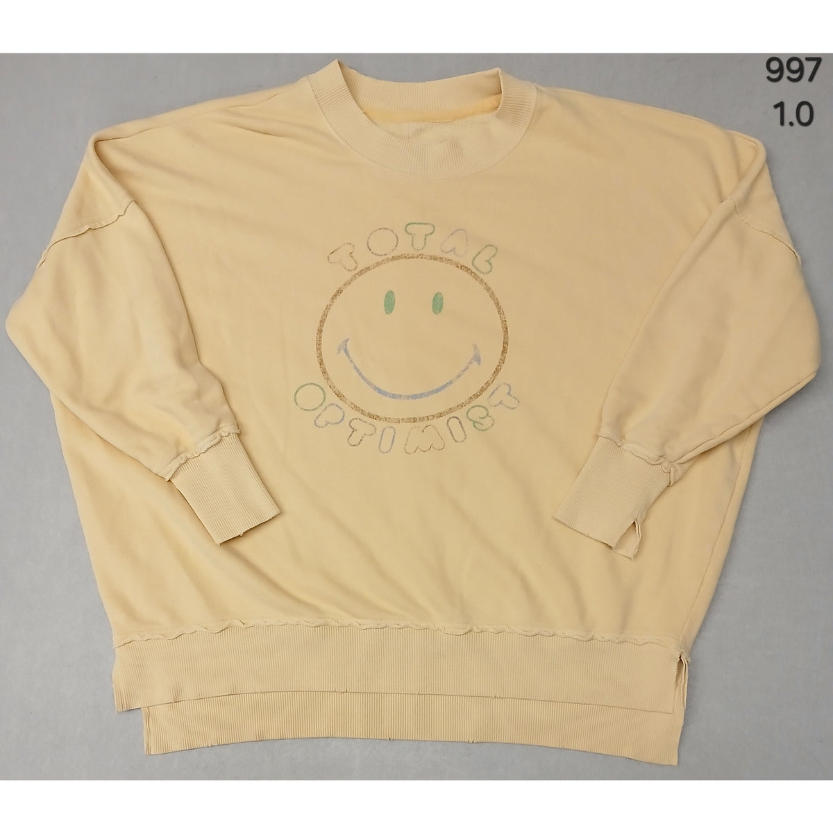 Aries (XS) Yellow Long Sleeve Stretch Pullover Sweatshirt