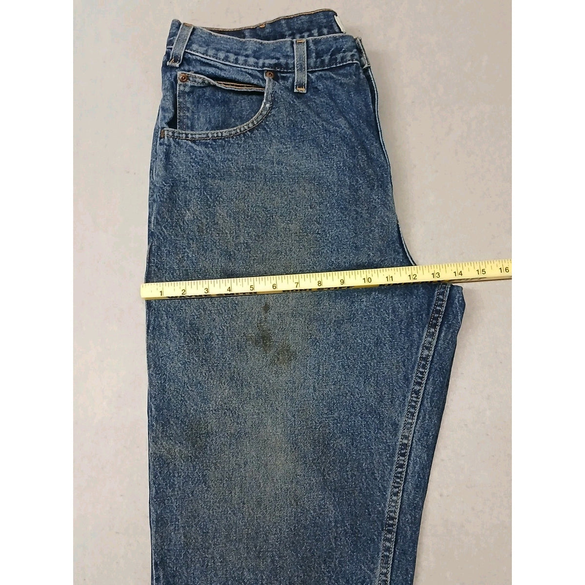 Faded Glory (38x29) Relaxed Distressed Blue Denim Jeans