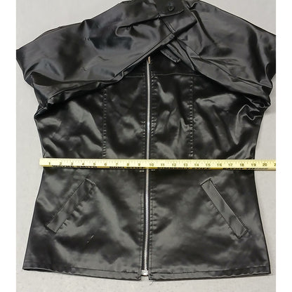 RAVE (Large) Women's 90's Black Faux Leather Zip Jacket