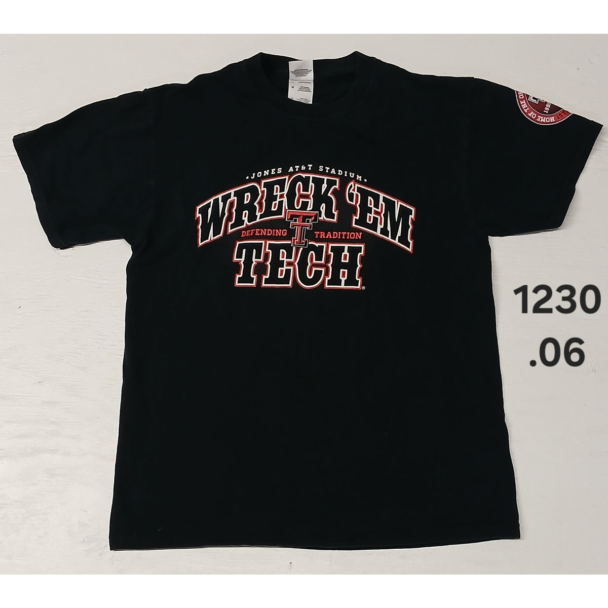 Fruit Of The Loom (M) Heavy Black Texas Tech Crew Neck Tee