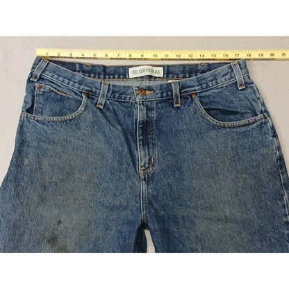 Faded Glory (38x29) Relaxed Distressed Blue Denim Jeans