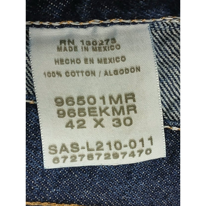 Wrangler (42x30) Men's Straight Leg Blue Denim Jeans
