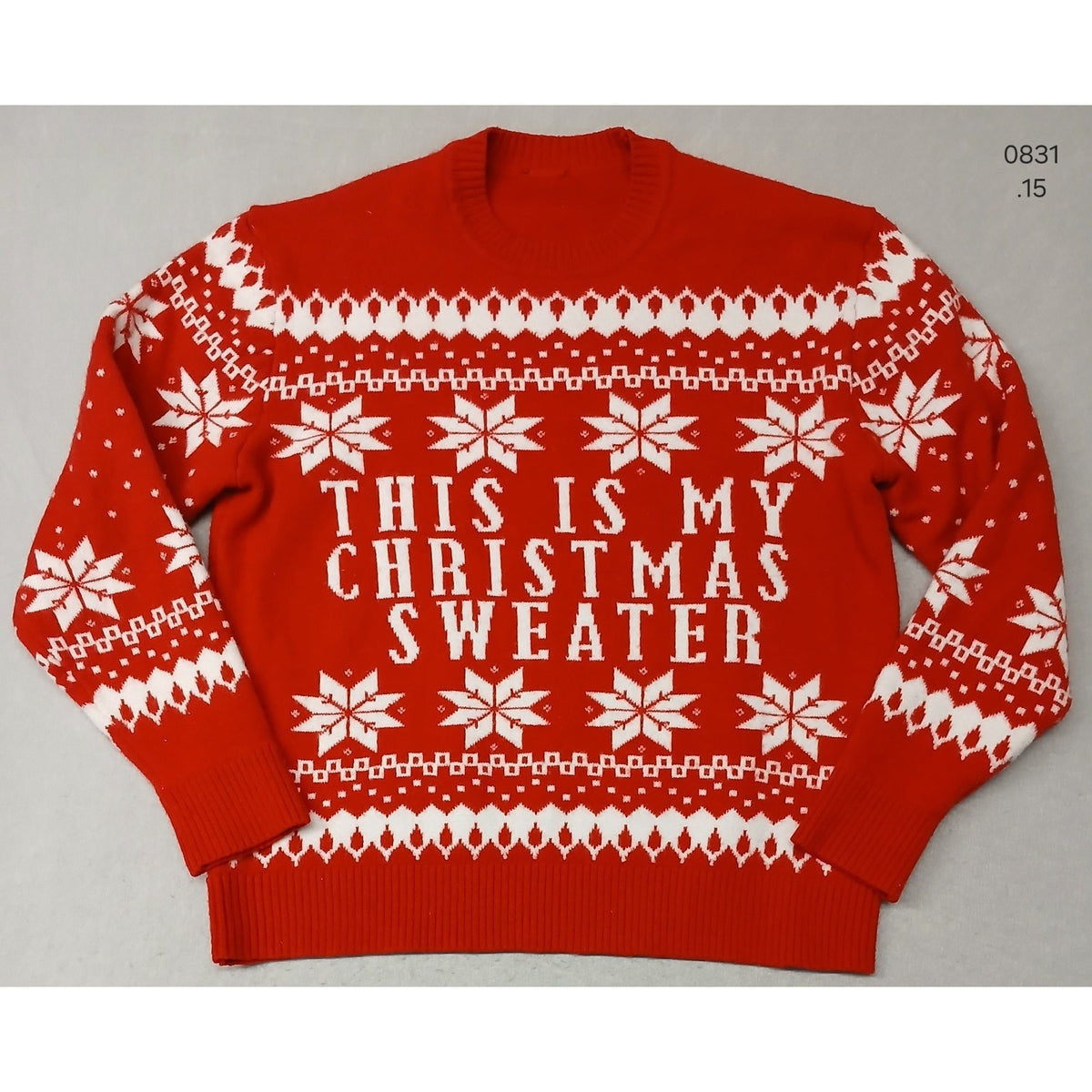 Red (21x22") Knitted Crew Neck Ugly Sweater
