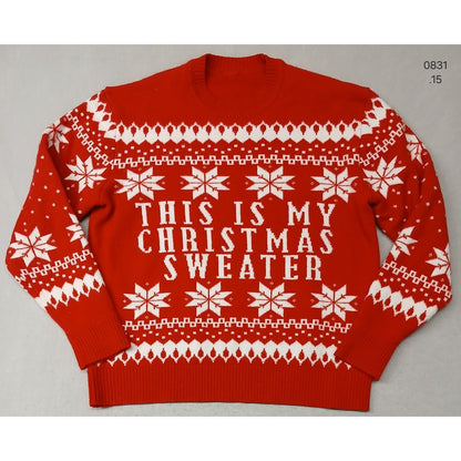 Red (21x22") Knitted Crew Neck Ugly Sweater
