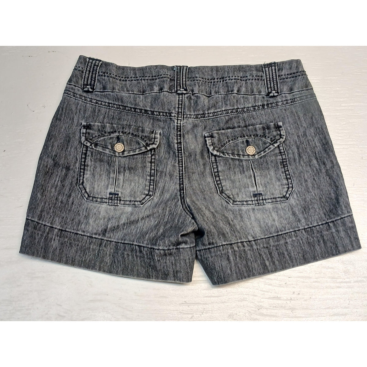 One 5 One (6) Grey Distressed Stretched Cuffed Shorts