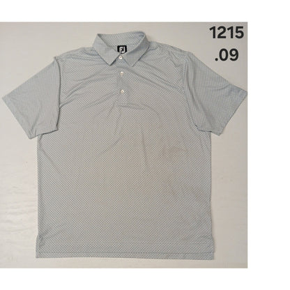 Foot Joy (XL) White Diamond Plaid Button Polo Collar Shirt