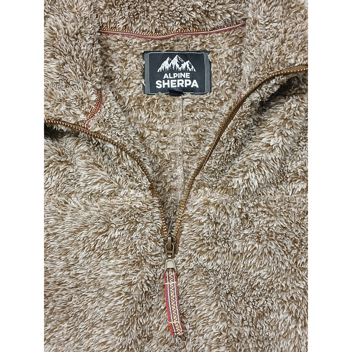 Alpine Sherpa (Medium) Brown Quarter Zip Pullover Sweatshirt