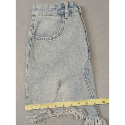 Item Ditto (Small) Vintage Distressed Light Denim Mini Skirt