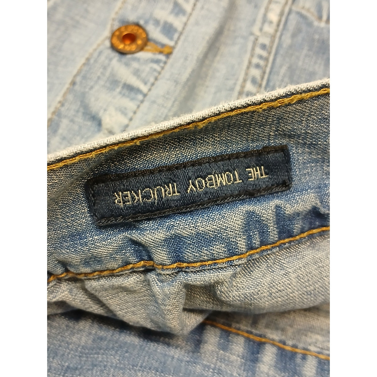 Lucky Brand (Small) Vintage Tomboy Trucker Light Denim Vest