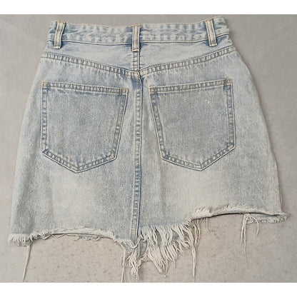 Item Ditto (Small) Vintage Distressed Light Denim Mini Skirt