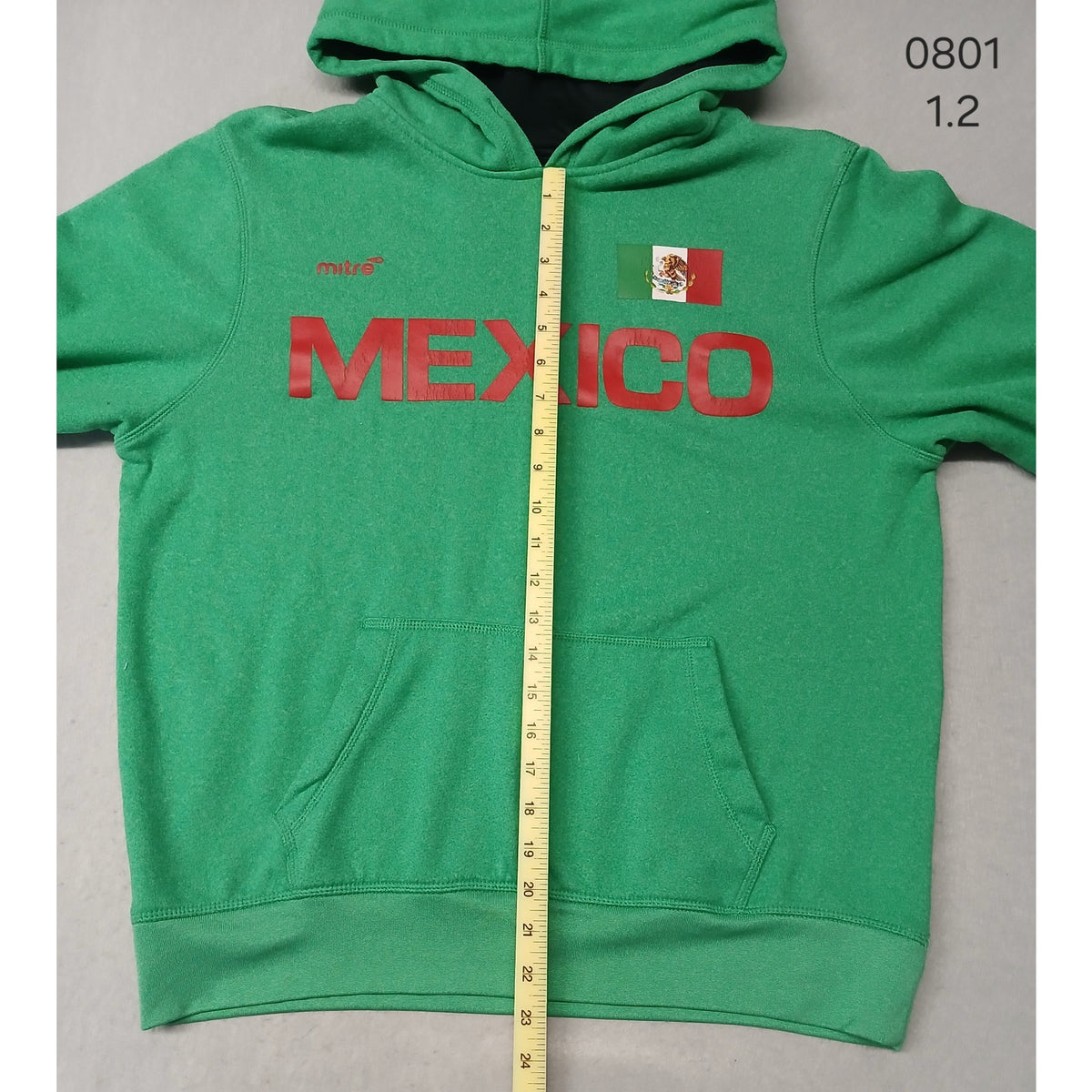 Mitre (Faded Size) Men's Green Mexico Hoodie Pullover