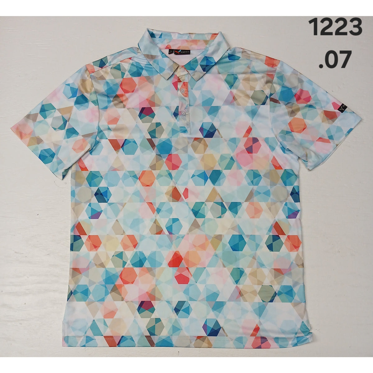 Yatta Golf (L) Multicolor Collar Button Polo Dri-Fit Shirt