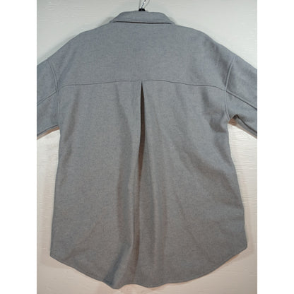 Merokeety (Medium) Unisex Gray Button Women's Coat