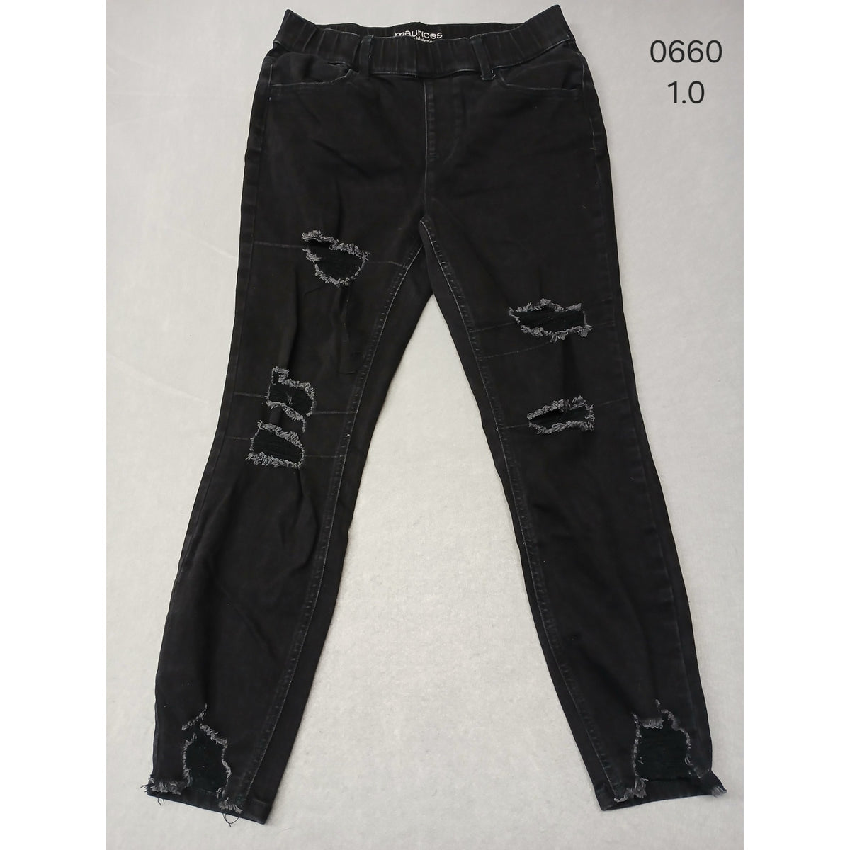 Maurices (Medium) Black Short Super High Rise Rugged Jeans