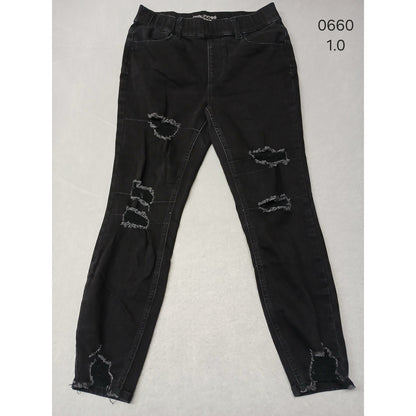 Maurices (Medium) Black Short Super High Rise Rugged Jeans