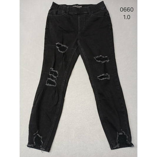 Maurices (Medium) Black Short Super High Rise Rugged Jeans