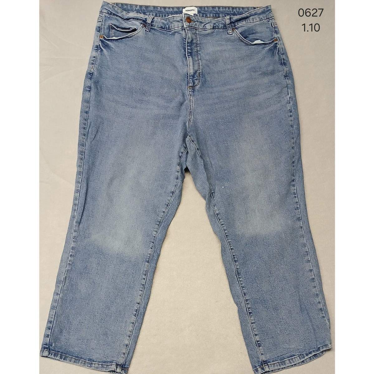 Sonoma (22W) High Rise Straight Cotton Blend Blue Denim Jeans