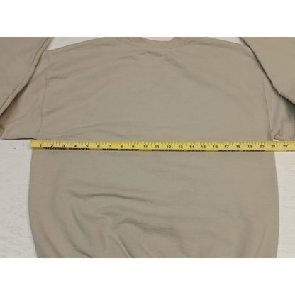 Gildan Heavy Blend (Medium) Beige Graphic Pullover Sweater